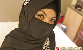 Aadila strips hijab and gets fucked doggy style