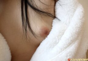 Cutie Miyabi strips jacket and denim shorts and gets fucked and cum in mouth