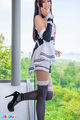 Iroha tsubaki in costume black stockings high heels