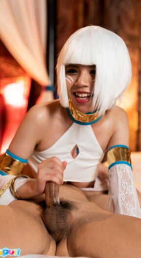 Sara face sitting with shaved pussy and giving handjob