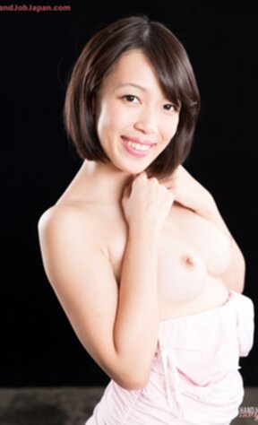 Sawamoto Yukie lowers white dress gives handjob and cum in her hands