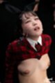 Kurumi ria kneeling head thrown back bukkake facials small breasts exposed