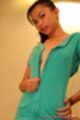 Fate banez wearing green zipped outfit unzipping clothes